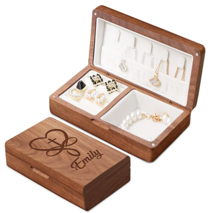 Personalized Wooden Jewelry Box for First Communion with Engraved Name