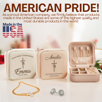 Custom Engraved First Communion Jewelry Box for Girls