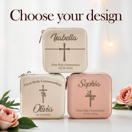 Custom Engraved First Communion Jewelry Box for Girls
