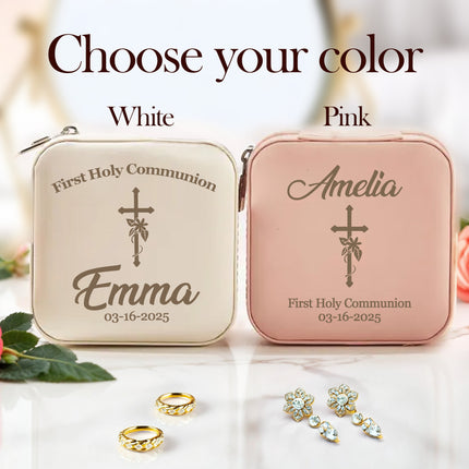 Custom Engraved First Communion Jewelry Box for Girls