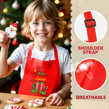 Personalized Kids Apron for Kitchen with Name - Elf