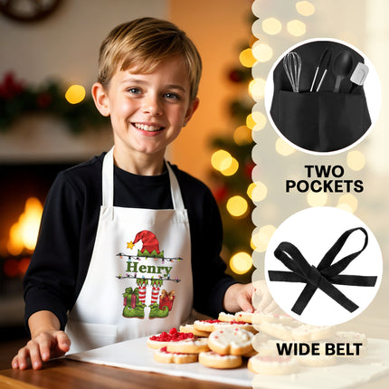 Personalized Kids Apron for Kitchen with Name - Elf