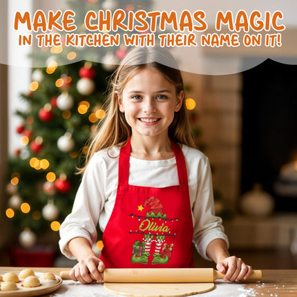 Personalized Kids Apron for Kitchen with Name - Elf