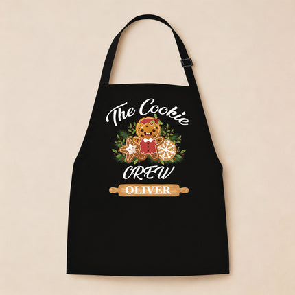 Custom Kids Christmas Apron for Kitchen with Name - The Cookie Crew