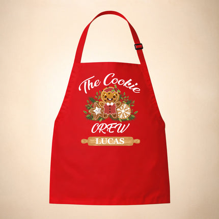 Custom Kids Christmas Apron for Kitchen with Name - The Cookie Crew