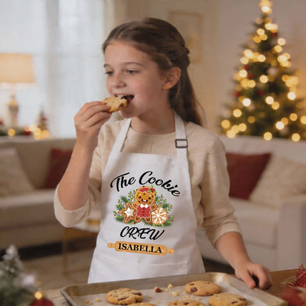 Custom Kids Christmas Apron for Kitchen with Name - The Cookie Crew