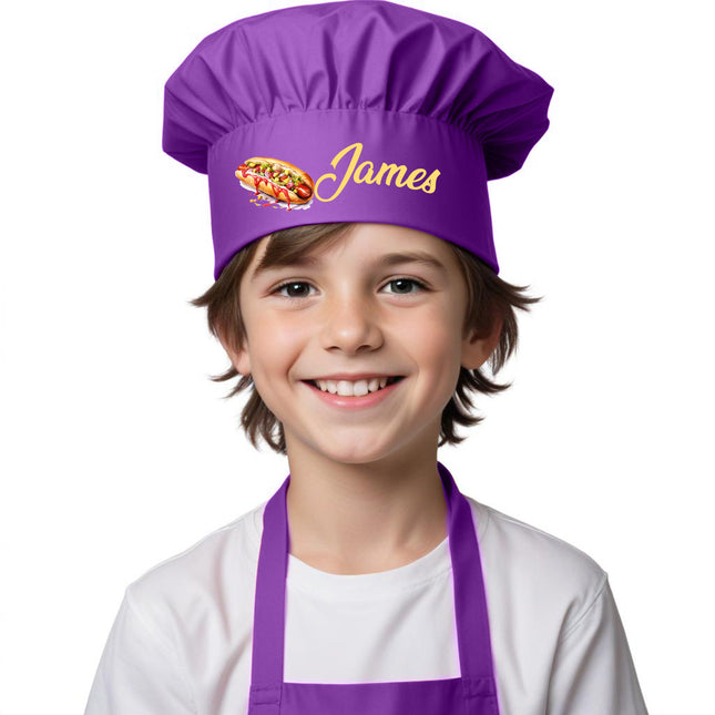 Customized Toddler Chef Hat, Unisex - Hotdog