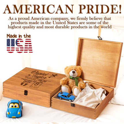 Personalized Wooden Memory Box for Baby Boy