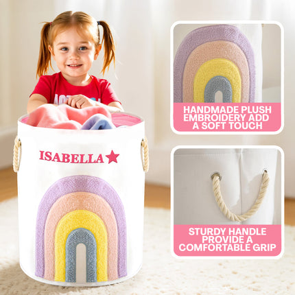 Kids Laundry Basket with Embroidered Name,laundry basket, toy storage