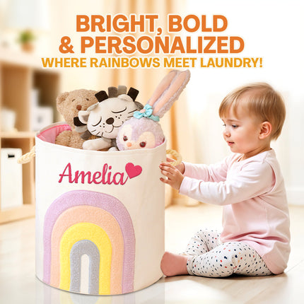 Kids Laundry Basket with Embroidered Name,laundry basket, toy storage
