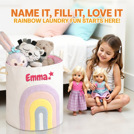 Kids Laundry Basket with Embroidered Name,laundry basket, toy storage