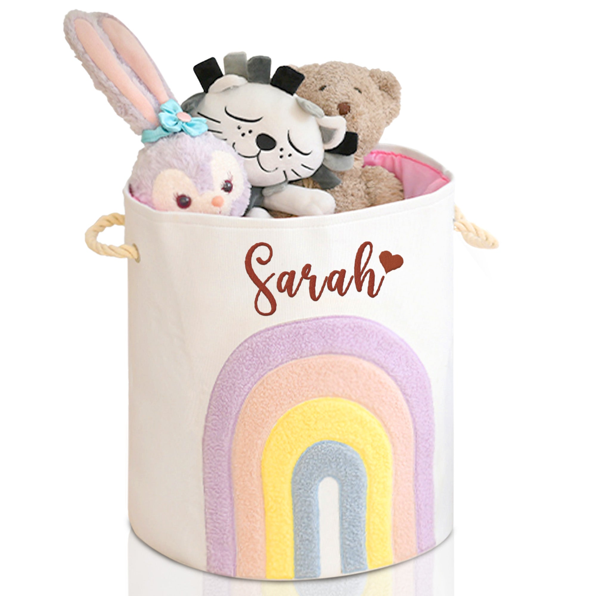 Kids Laundry Basket with Embroidered Name, Custom Name Kids Laundry Hamper Toy Storage Bin for Boys & Girls Room Decor Baby