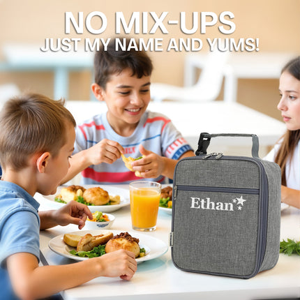 Personalized Lunch Box Insulated Bag  - Grey