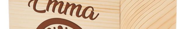 Personalized Wood Piggy Bank with Engraved Name