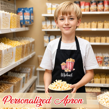 Custom Kids Apron with Name, Personalized Kids Apron for Cooking & Baking Kids Kitchen Apron, Food Designs