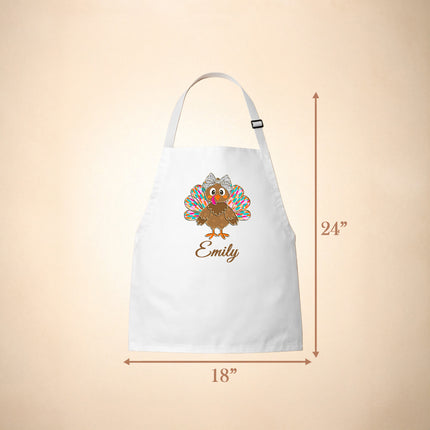 Personalized Kids Apron for Kitchen with Name - Grinch, Elf, Turkey, Kitchen