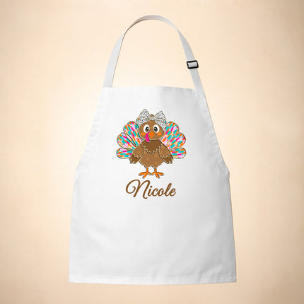 Personalized Kids Apron for Kitchen with Name - Grinch, Elf, Turkey, Kitchen