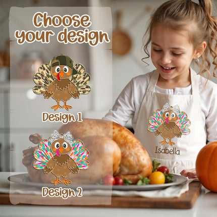Personalized Kids Apron for Kitchen with Name - Turkey
