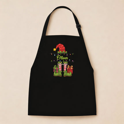 Personalized Kids Apron for Kitchen with Name - Grinch, Elf, Turkey, Kitchen