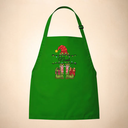 Personalized Kids Apron for Kitchen with Name - Grinch, Elf, Turkey, Kitchen