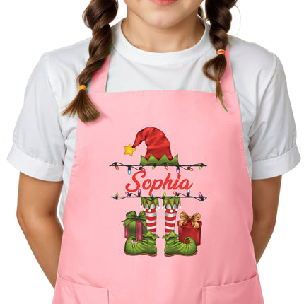 Personalized Kids Apron for Kitchen with Name - Elf