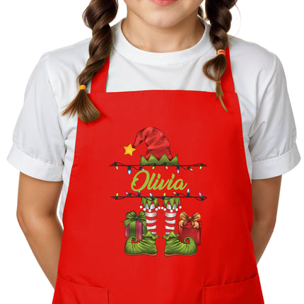 Personalized Kids Apron for Kitchen with Name - Elf