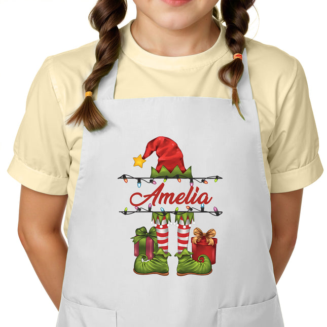Personalized Kids Apron for Kitchen with Name - Elf