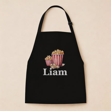 Personalized Kids Apron for Cooking, Food Designs Unisex Aprons, Pancake, Burger, Hotdog, Popcorn, Cupcake