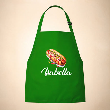 Personalized Kids Apron for Cooking, Food Designs Unisex Aprons, Pancake, Burger, Hotdog, Popcorn, Cupcake