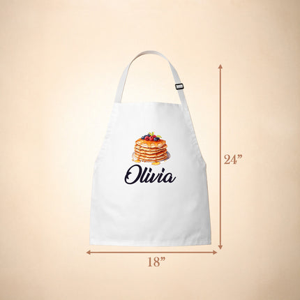 Personalized Kids Apron for Cooking, Food Designs Unisex Aprons, Pancake, Burger, Hotdog, Popcorn, Cupcake