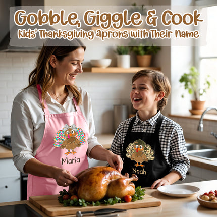 Personalized Kids Apron for Kitchen with Name - Turkey