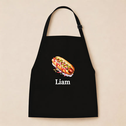 Personalized Kids Apron for Cooking, Food Designs Unisex Aprons, Pancake, Burger, Hotdog, Popcorn, Cupcake