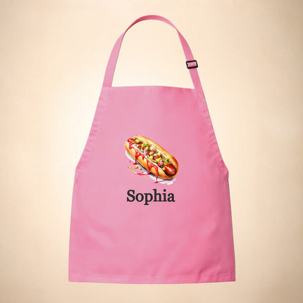 Personalized Kids Apron for Cooking, Food Designs Unisex Aprons, Pancake, Burger, Hotdog, Popcorn, Cupcake