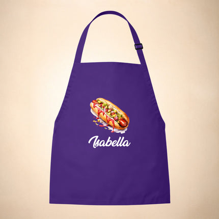 Personalized Kids Apron for Cooking, Food Designs Unisex Aprons, Pancake, Burger, Hotdog, Popcorn, Cupcake