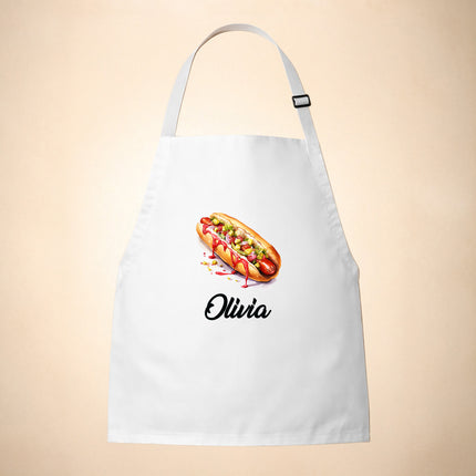 Personalized Kids Apron for Cooking, Food Designs Unisex Aprons, Pancake, Burger, Hotdog, Popcorn, Cupcake