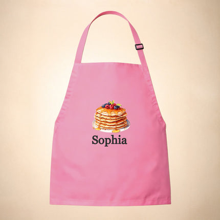 Personalized Kids Apron for Cooking, Food Designs Unisex Aprons, Pancake, Burger, Hotdog, Popcorn, Cupcake