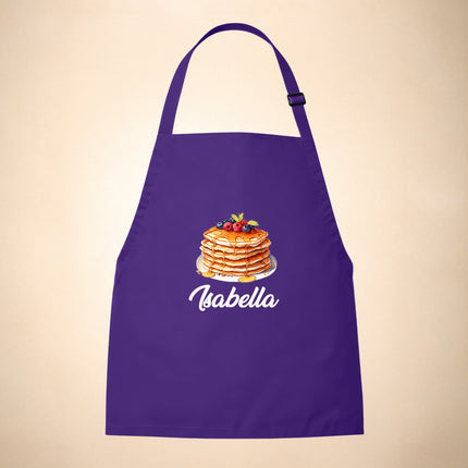 Personalized Kids Apron for Cooking, Food Designs Unisex Aprons, Pancake, Burger, Hotdog, Popcorn, Cupcake