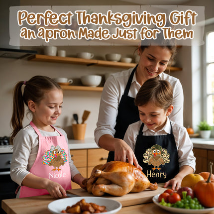 Personalized Kids Apron for Kitchen with Name - Turkey