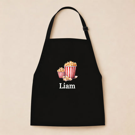 Personalized Kids Apron for Cooking, Food Designs Unisex Aprons, Pancake, Burger, Hotdog, Popcorn, Cupcake