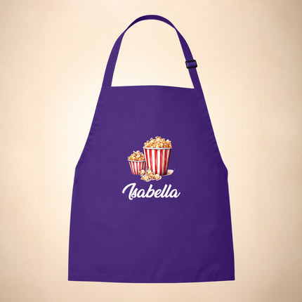 Personalized Kids Apron for Cooking, Food Designs Unisex Aprons, Pancake, Burger, Hotdog, Popcorn, Cupcake