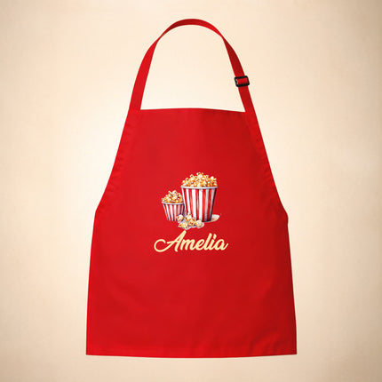 Personalized Kids Apron for Cooking, Food Designs Unisex Aprons, Pancake, Burger, Hotdog, Popcorn, Cupcake
