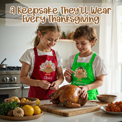 Personalized Kids Apron for Kitchen with Name - Turkey