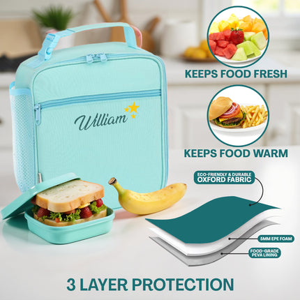 Personalized Lunch Box Insulated Bag  - Green