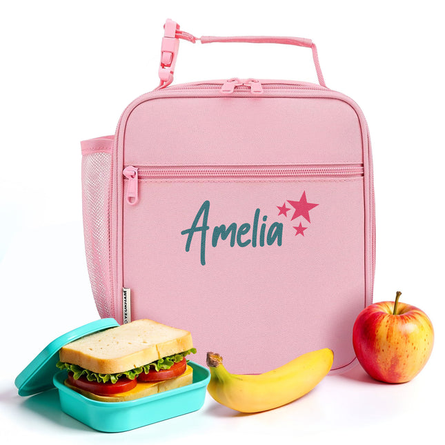 Personalized Lunch Box Insulated Bag  - Pink