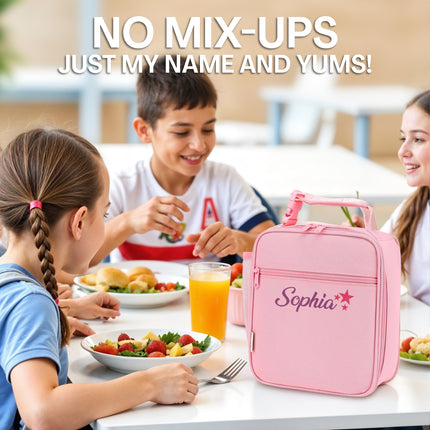 Personalized Lunch Box Insulated Bag  - Pink