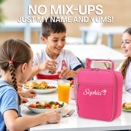 Personalized Lunch Box Insulated Bag  - Rose Red