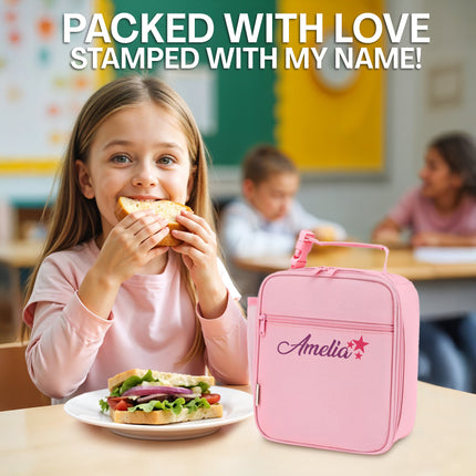 Personalized Lunch Box Insulated Bag  - Pink