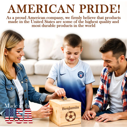 Personalized Wooden Piggy Bank with Custom Name