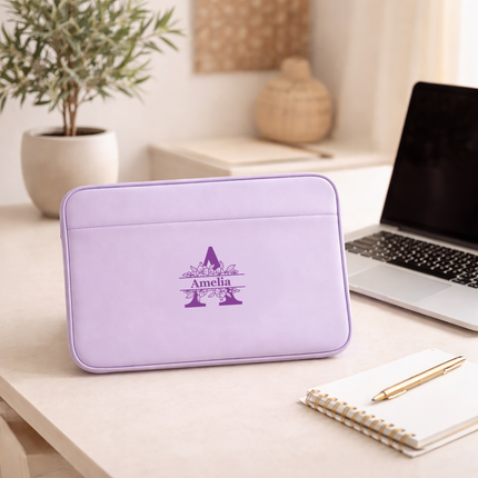 Personalized Laptop Sleeve with Custom Name and Initial