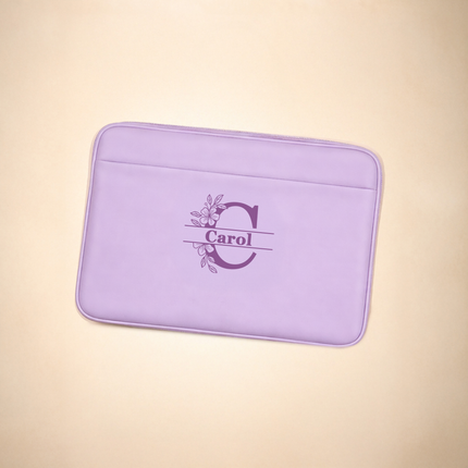 Personalized Laptop Sleeve with Custom Name and Initial